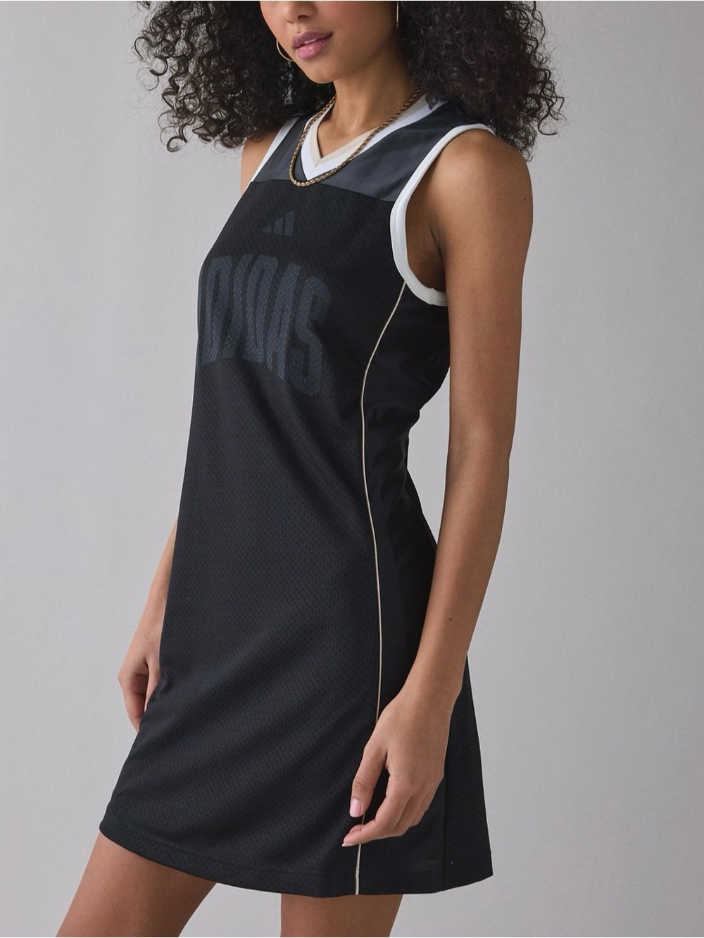 Adidas Stadium Washed Black Sleeveless Mesh Mini Dress Size XS